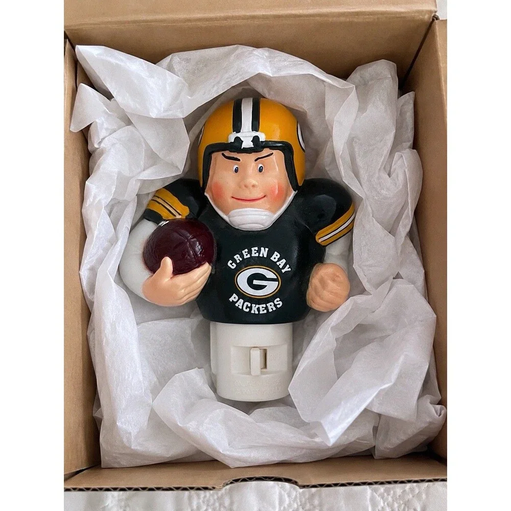 Y2K Vintage 2004 Green Bay Packers Plug-In Night Light Football Player Tested